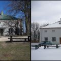 Fotografia przed i po I etapie remontu budynku tzw. Szpitalika na Świętym Krzyżu.