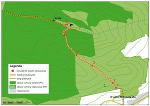 mapa - Ścieżka przyrodnicza Trzcianka – Łysa Góra